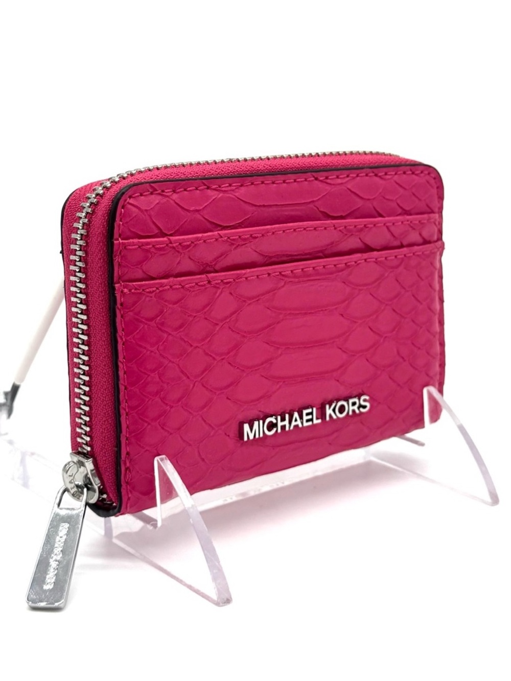 Michael Kors Medium ZA Card Case Wallet Electric Pink